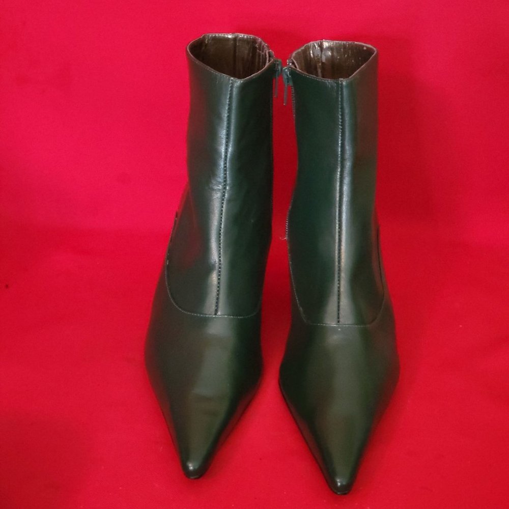 Fusion Meiry Green Leather Boots 9M Womens Shoes